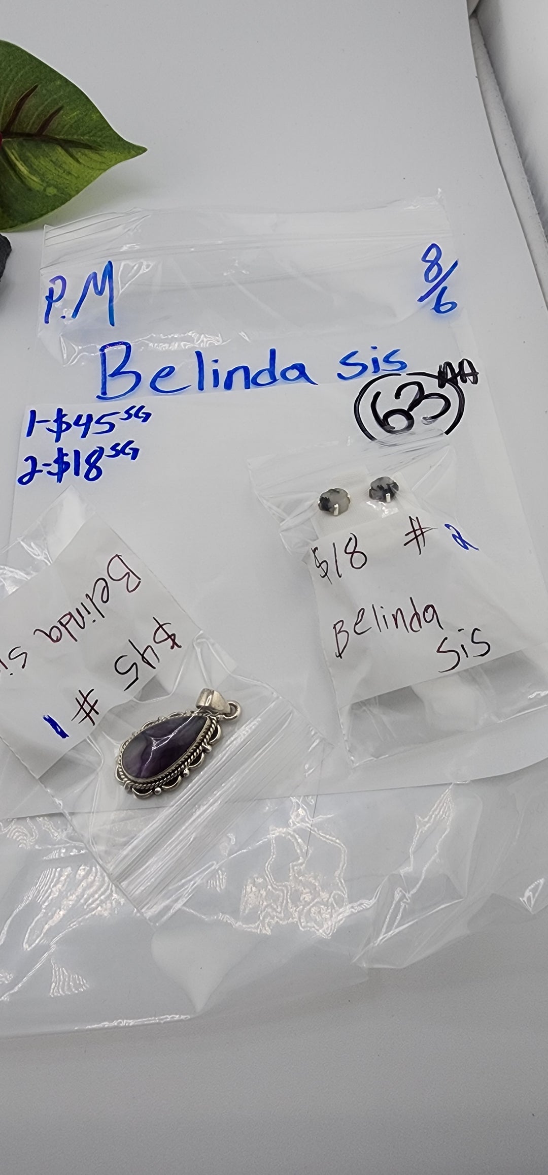 PM SHOW 48HR - RESERVED FOR: Belinda sis - 8/6/2025 FL tiktok Live Show - 2 Sterling Silver Items