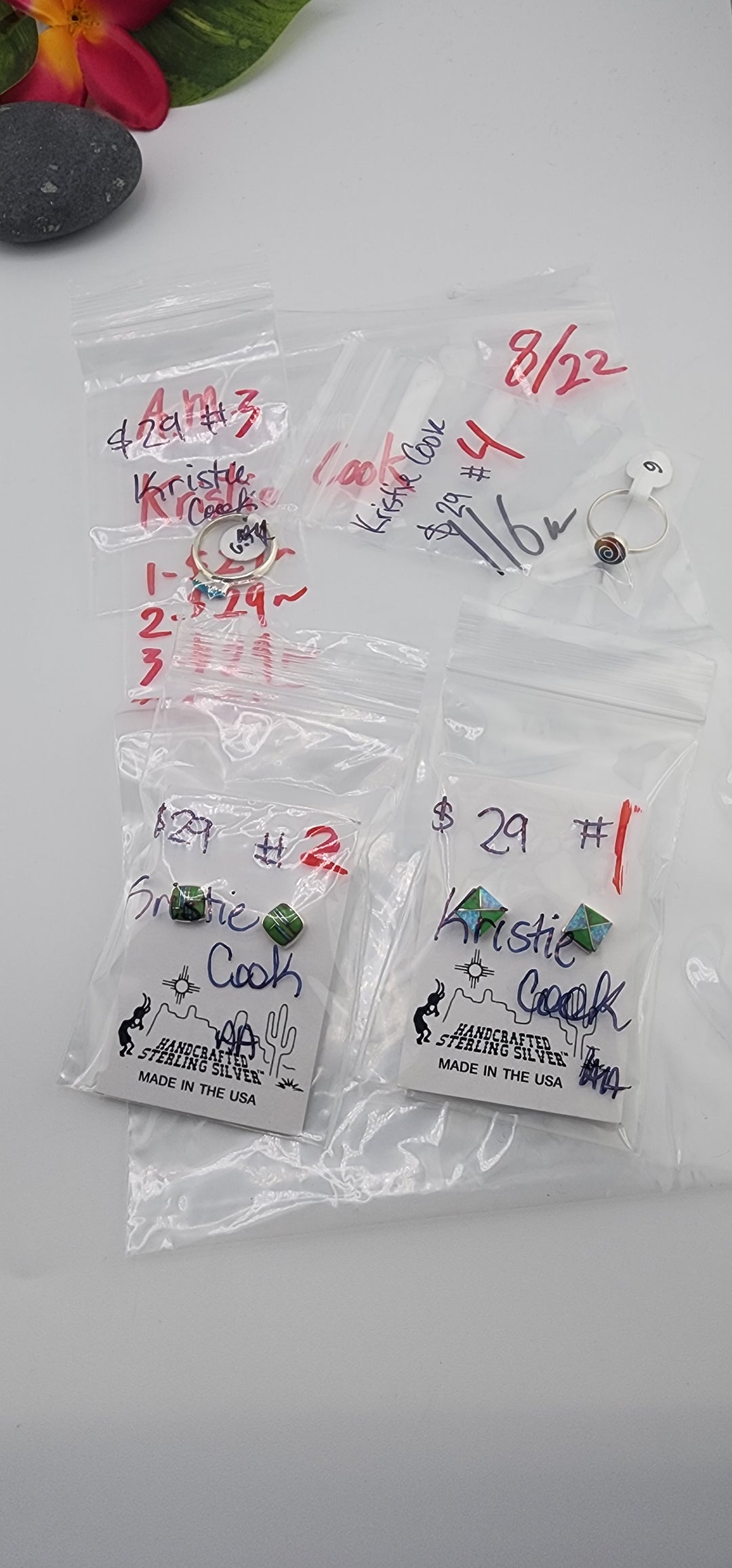 AM SHOW 48HR - RESERVED FOR: Kristie Cook - 8/22/2025 FL tiktok Live Show - 4 Sterling Silver Items
