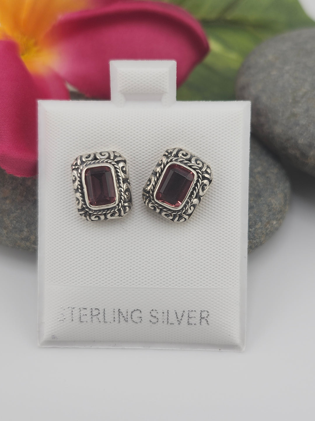 Red CZ Earrings
