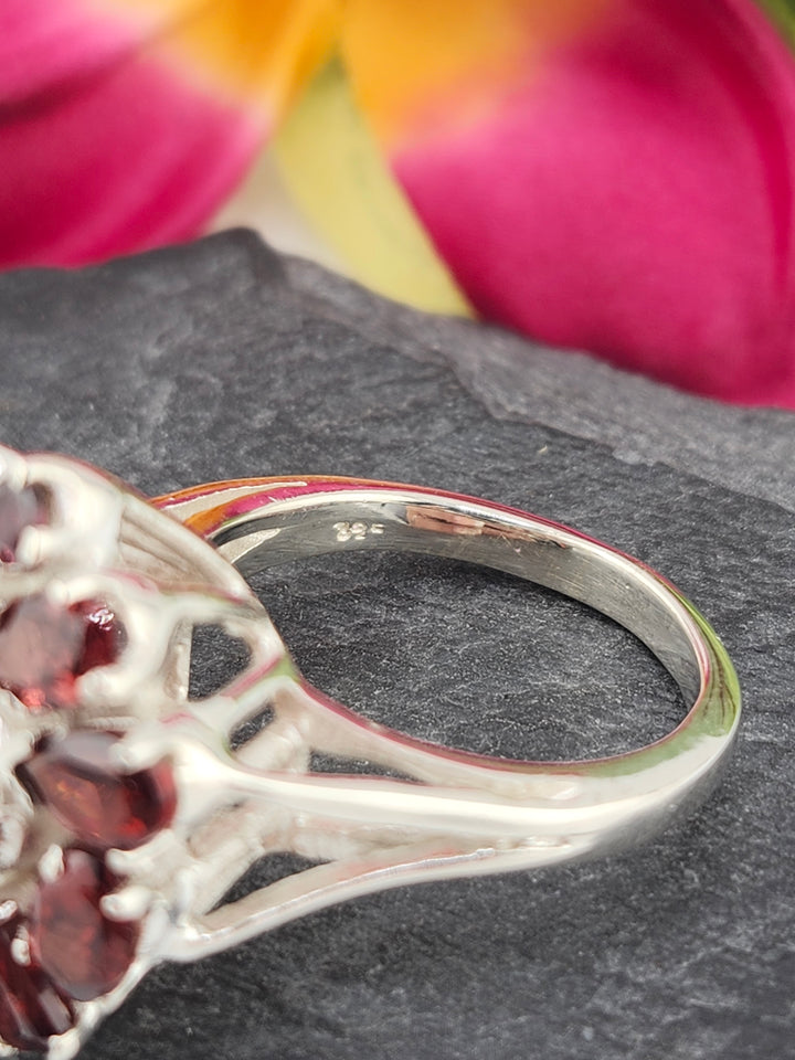 Cluster Garnet Ring Size 10