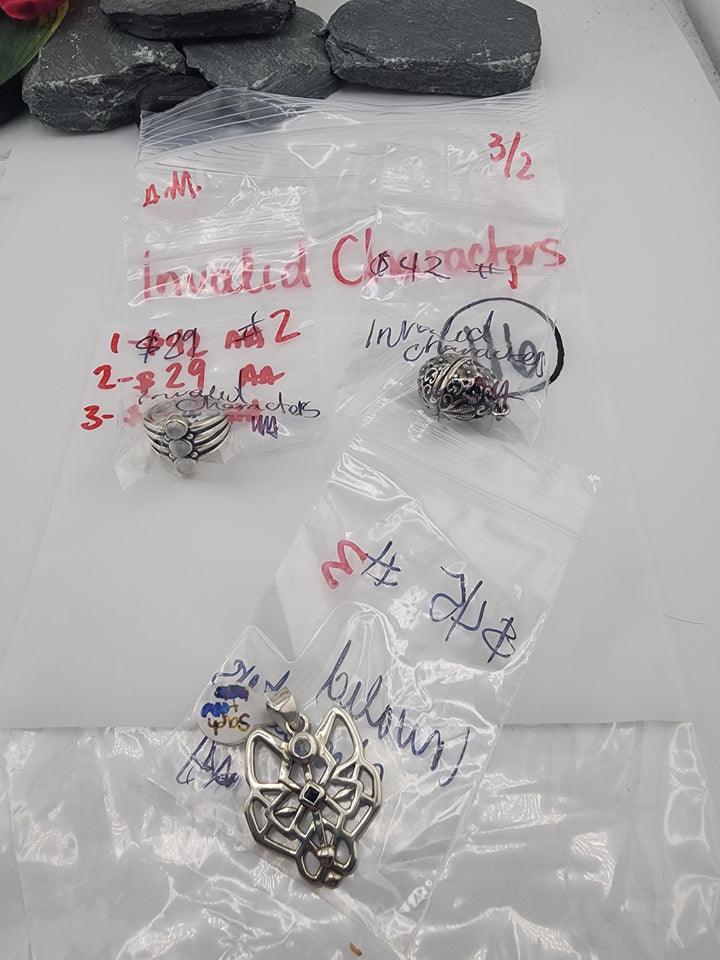 Invalid Characters - 3/2/26 - 3 925 Sterling Silver Items