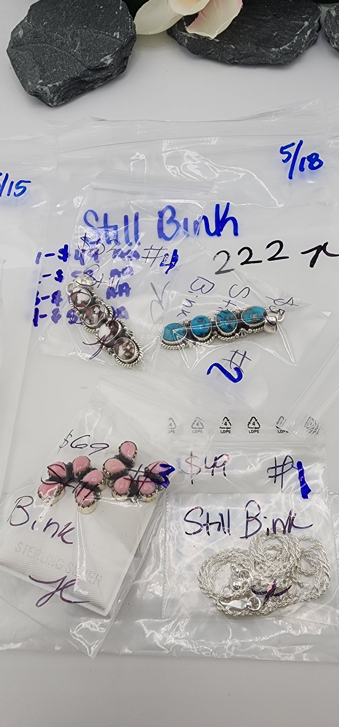 RESERVED FOR: Still Bink - 5/18/2025 tiktok Live Show - 4 Sterling Silver Items