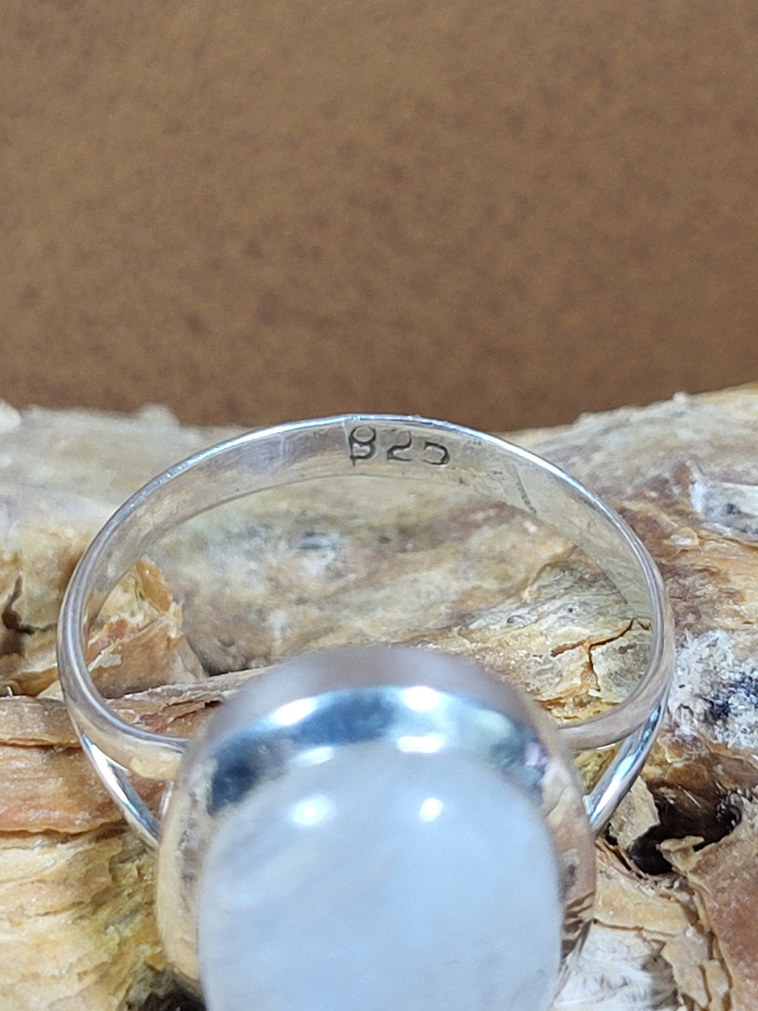 Natural Moonstone 925 Sterling Silver Ring - Size 6 1/2