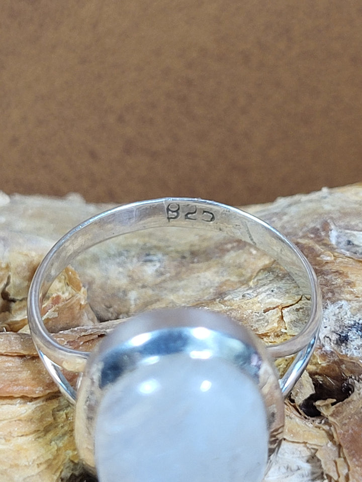 Natural Moonstone 925 Sterling Silver Ring - Size 6 1/2