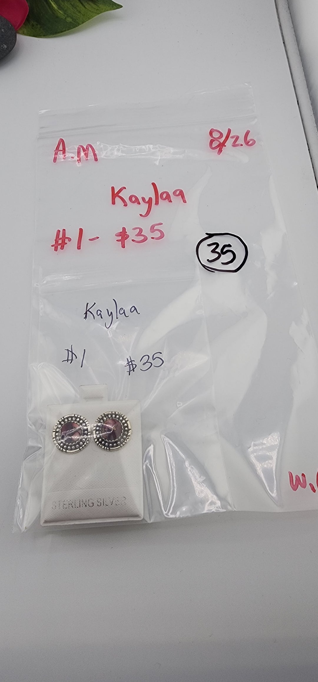 AM SHOW 48HR - RESERVED FOR: Kaylaa - 8/26/2025 FL tiktok Live Show - 1 Sterling Silver Items