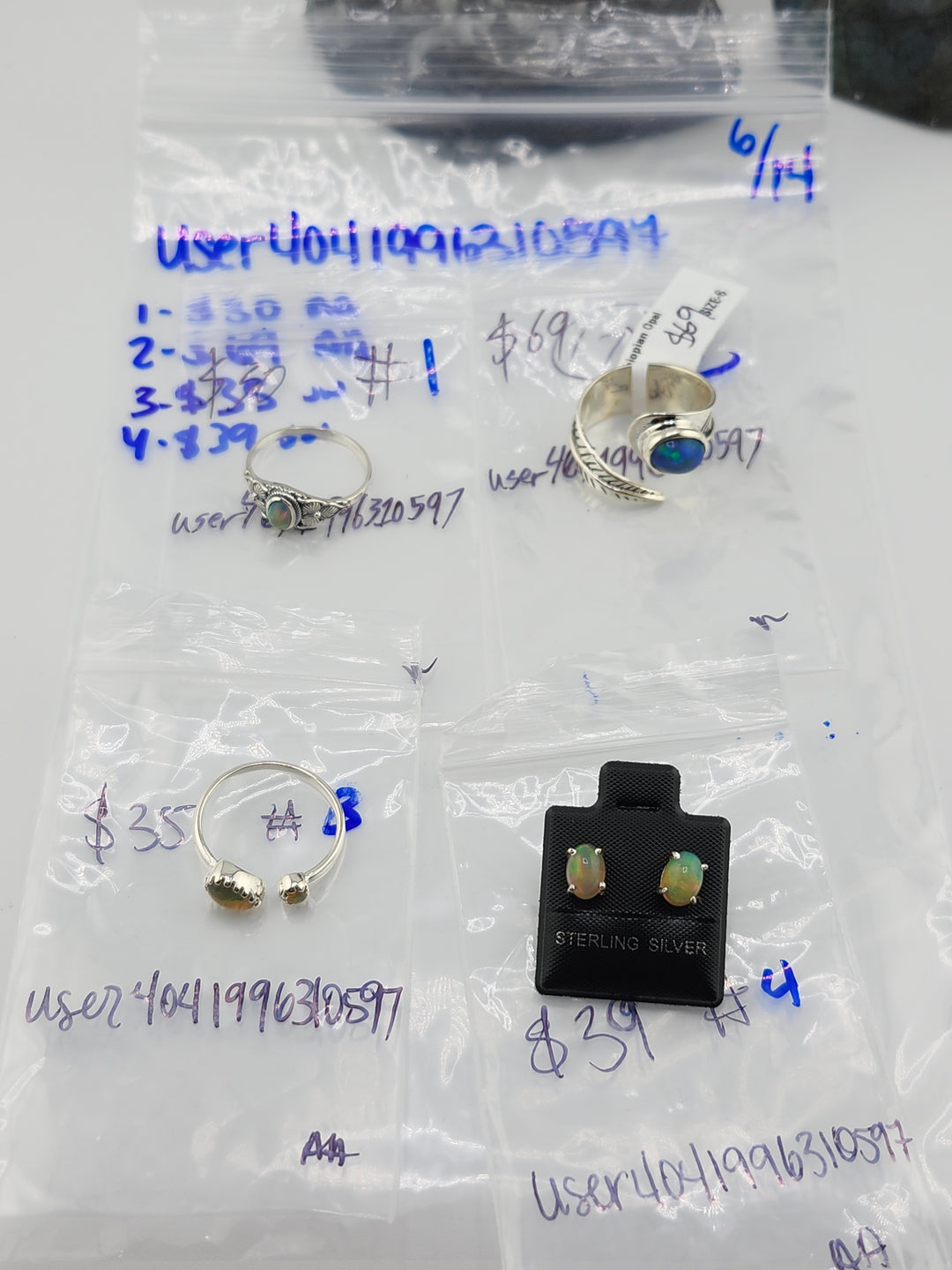 48HR - RESERVED FOR: user4041996310597 - 6/14/2025 FL tiktok Live Show -4  Sterling Silver Items