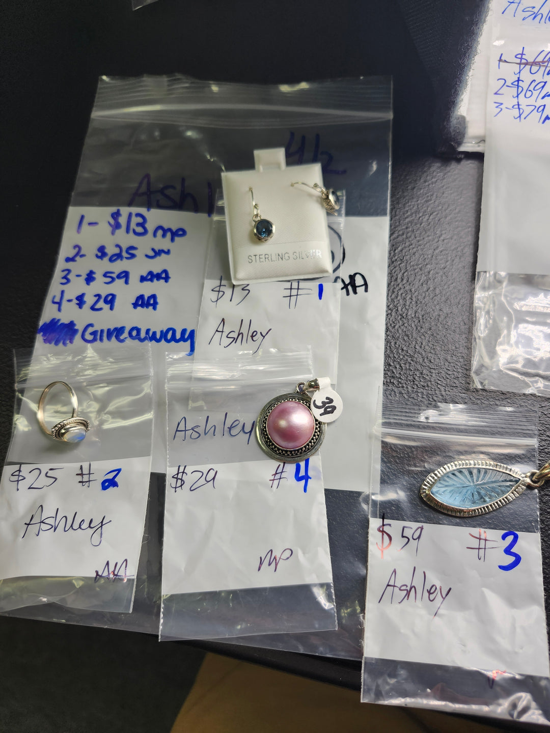 RESERVED FOR: Ashley - 4/2/2025 Tiktok Live Show - 5 Sterling Silver Items