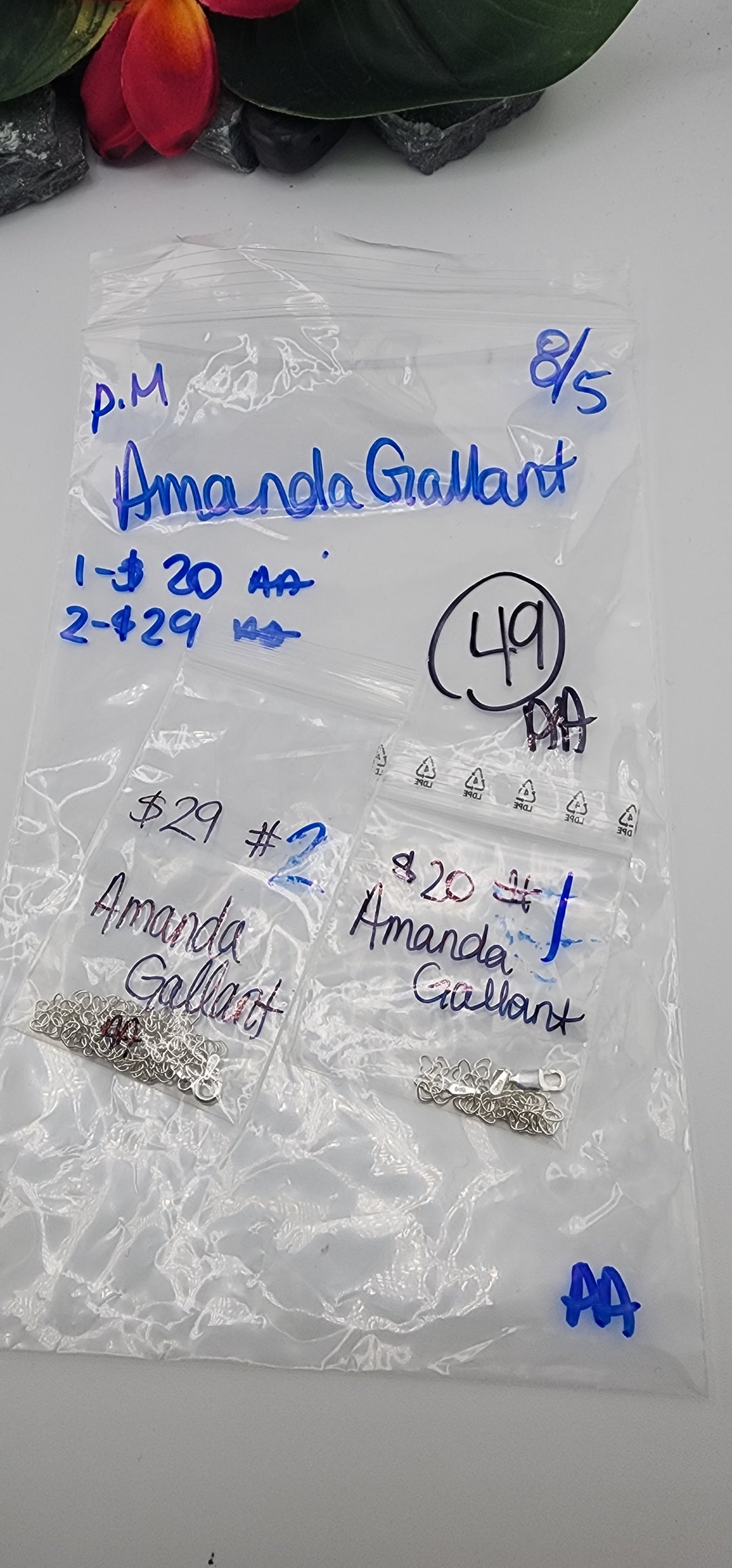 PM SHOW 48HR - RESERVED FOR:  Amanda Gallant - 8/5/2025 FL tiktok Live Show - 2 Sterling Silver Items