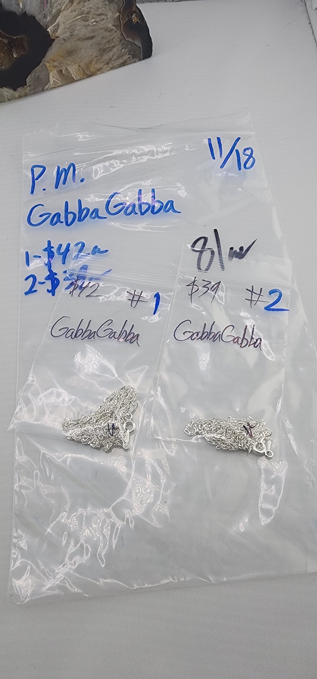 PM SHOW 48HR - RESERVED FOR: GabbaGabba - 11/18/2025 tiktok Live Show - 2 Sterling Silver Items