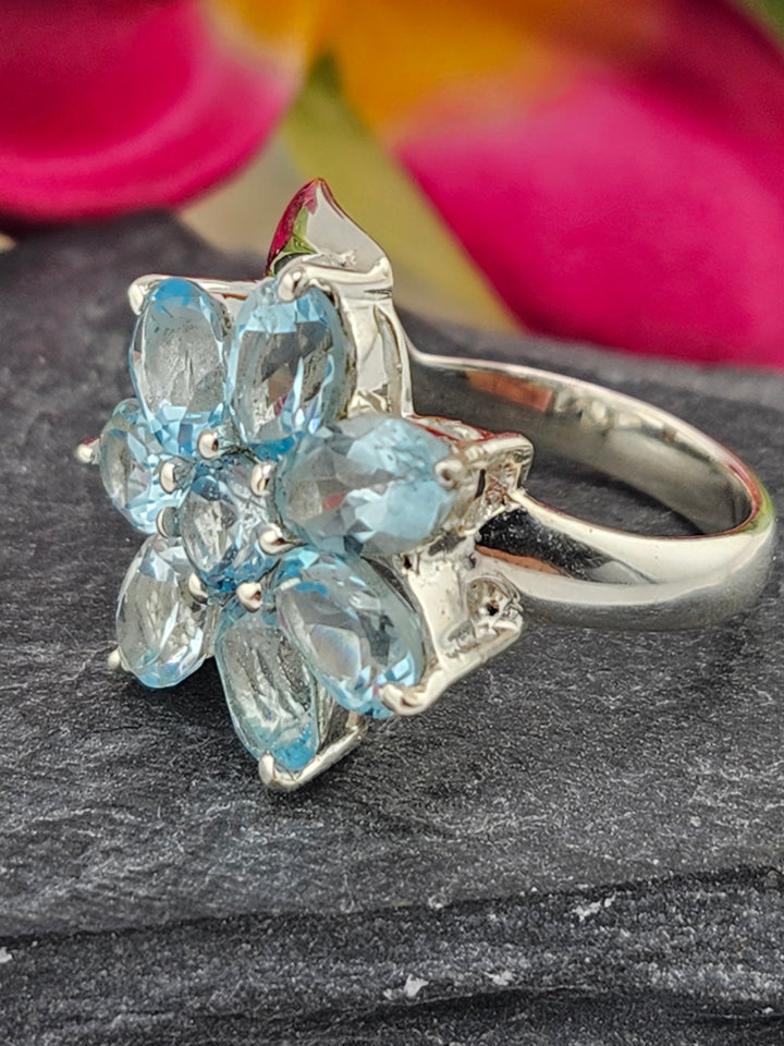 Cluster Topaz Ring Size 9