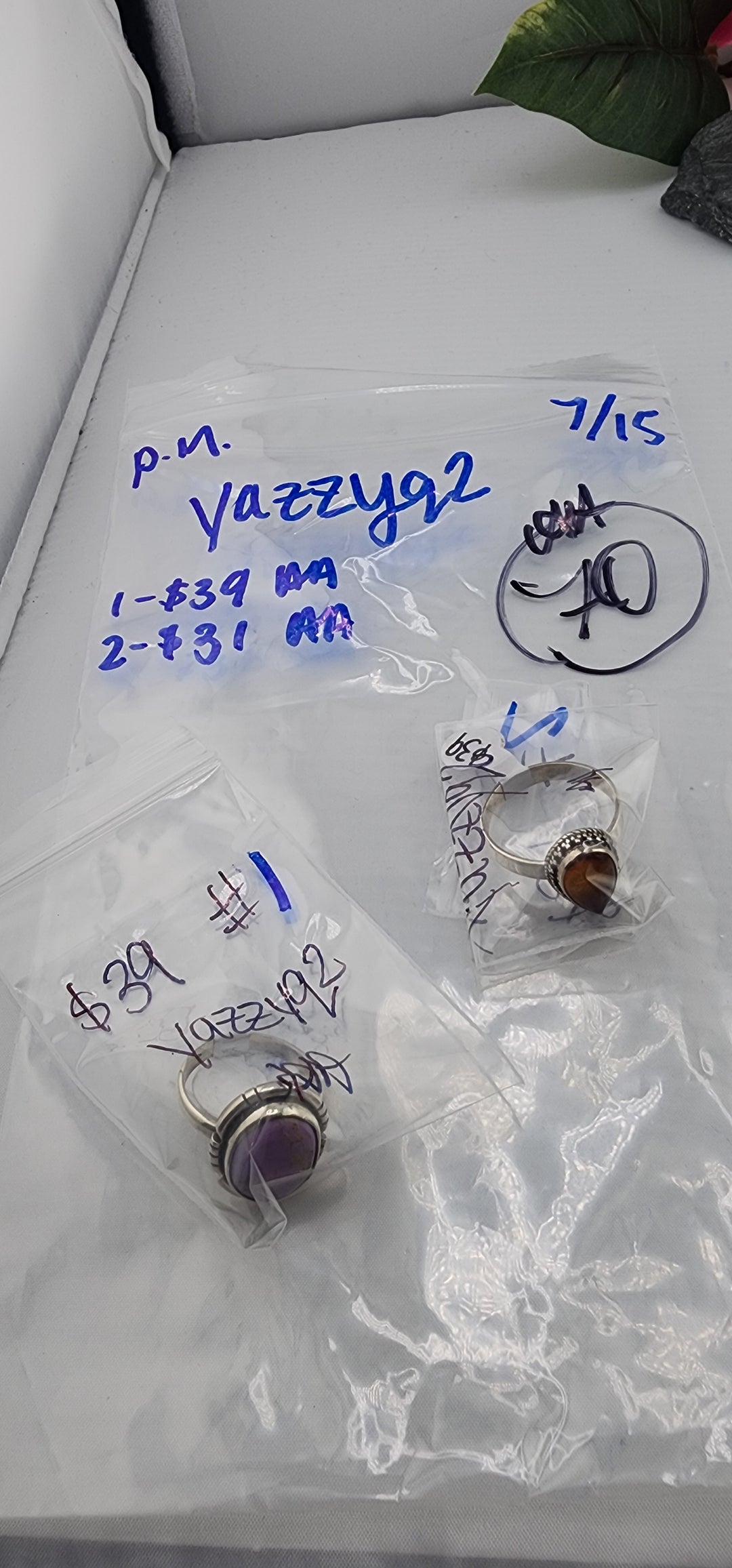 PM SHOW 48HR - RESERVED FOR: yazzyq2 - 7/15/2025 FL tiktok Live Show - 2 Sterling Silver Items