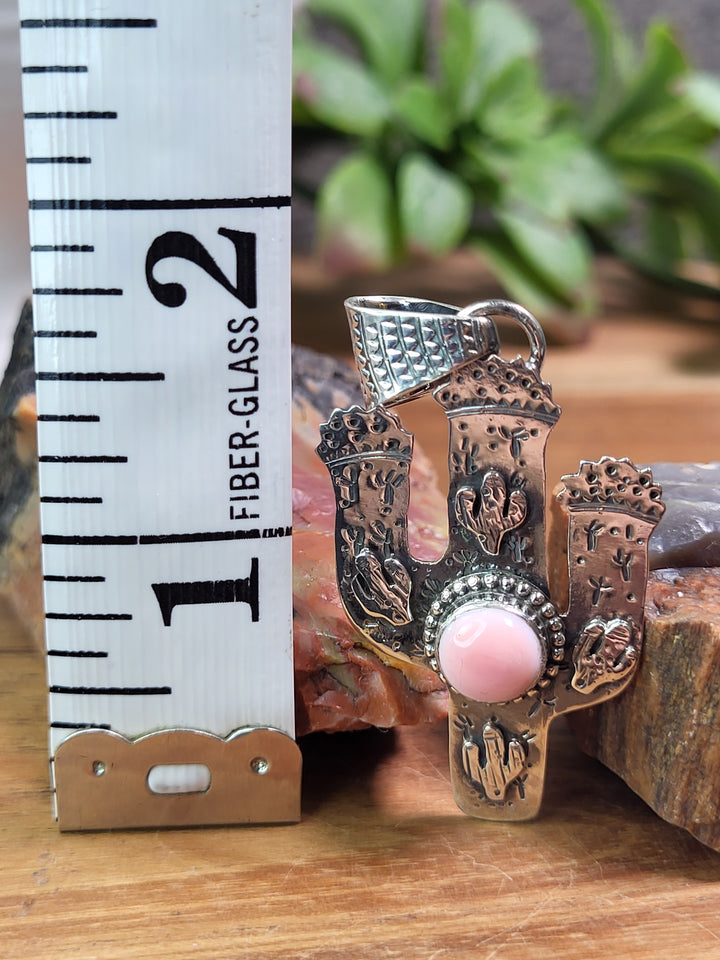 Natural Queen Conch Cactus Pendant 925 Sterling Silver