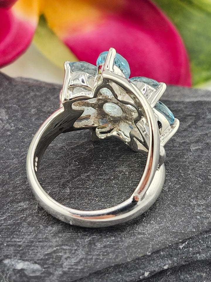 Cluster Topaz Ring Size 7