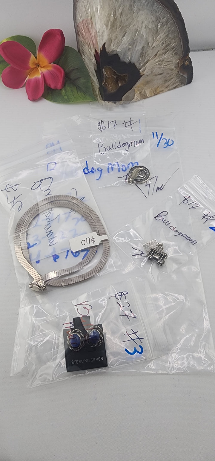 PM SHOW 48HR - RESERVED FOR: Bulldogmom - 11/30/2025 tiktok Live Show - 4 Sterling Silver Items