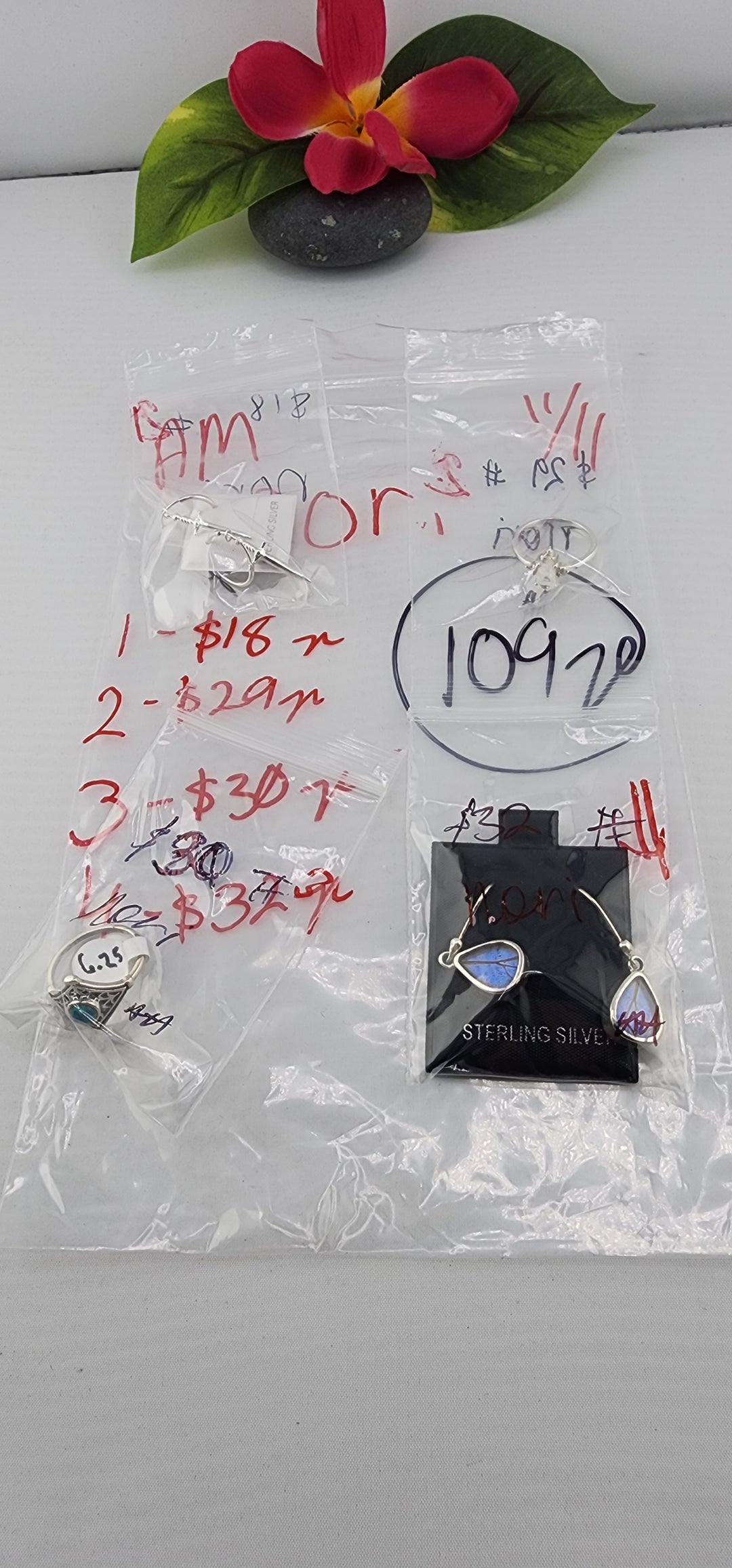 AM SHOW 48HR RESERVED FOR: nori - 11/11/2025 FL tiktok Live Show - 4 Sterling Silver Items