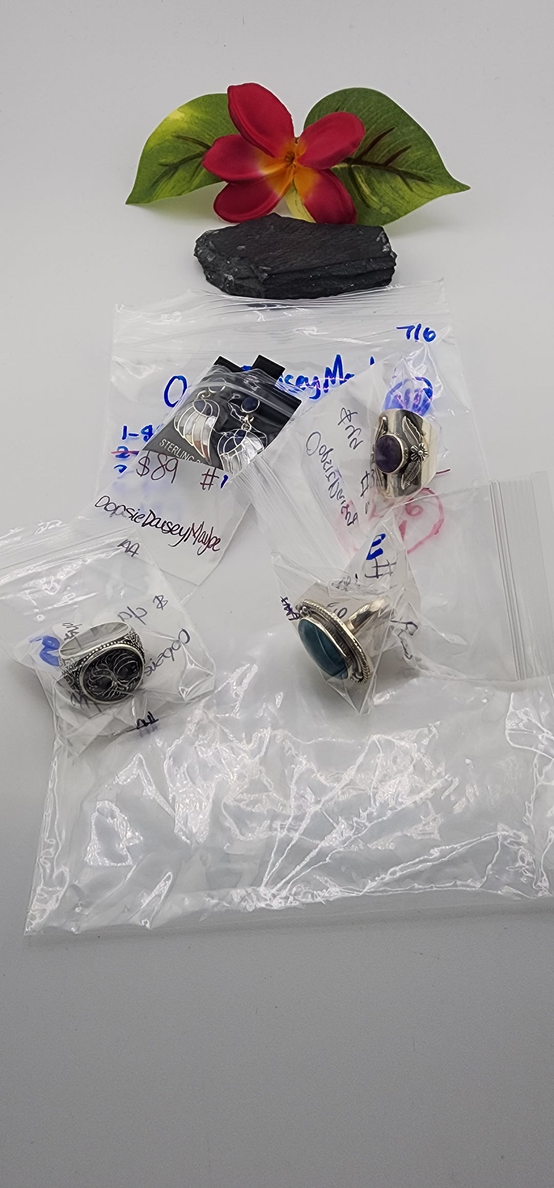 RESERVED FOR:  OopsieDaiseyMaybe- 7/6/2025 tiktok Reservation Live Show - 4 Sterling Silver Items