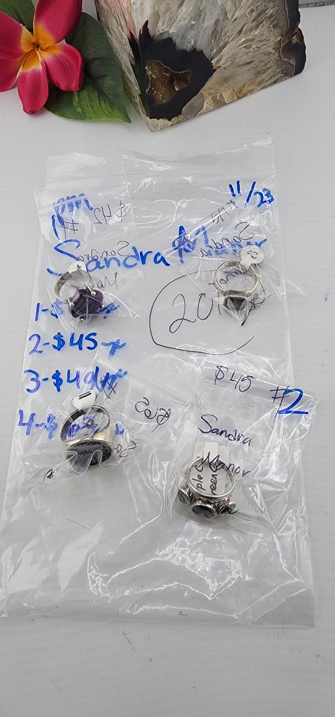 PM SHOW 48HR - RESERVED FOR: Sandra Manor - 11/23/2025 tiktok Live Show - 4 Sterling Silver Items