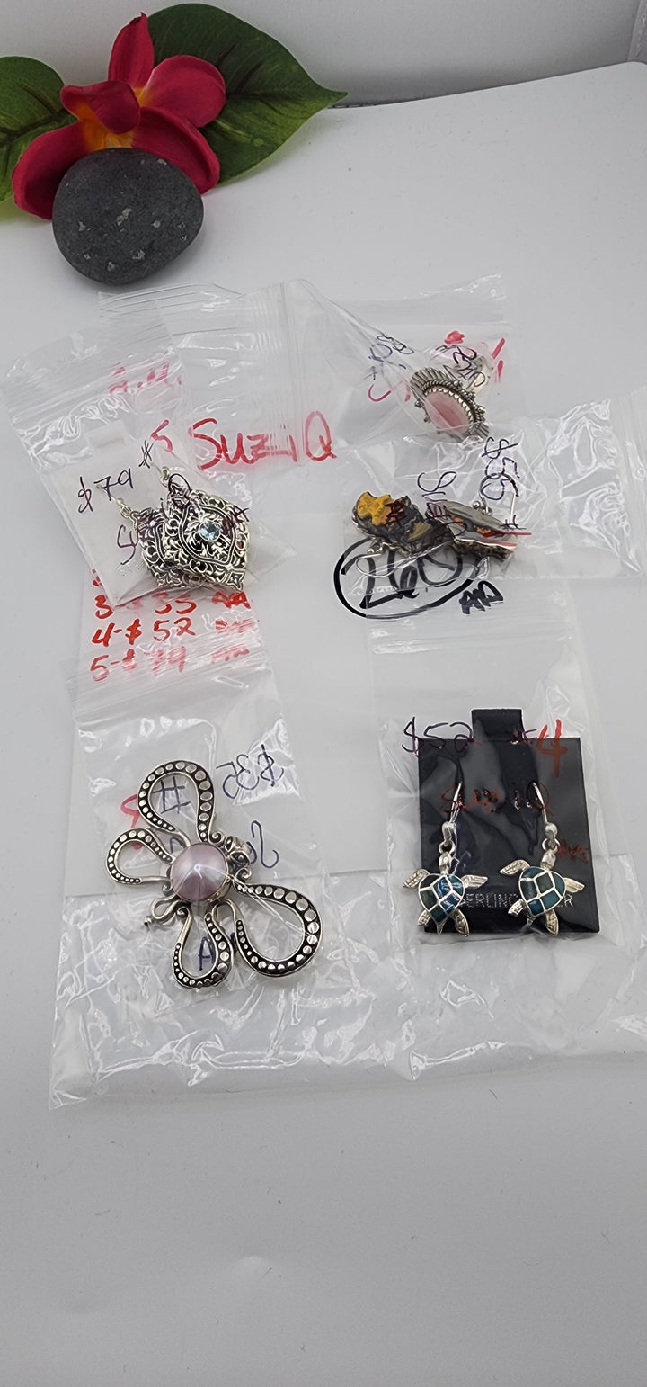 AM SHOW 48HR RESERVED FOR: SuziQ - 10/1/2025 FL tiktok Live Show -  5 Sterling Silver Items