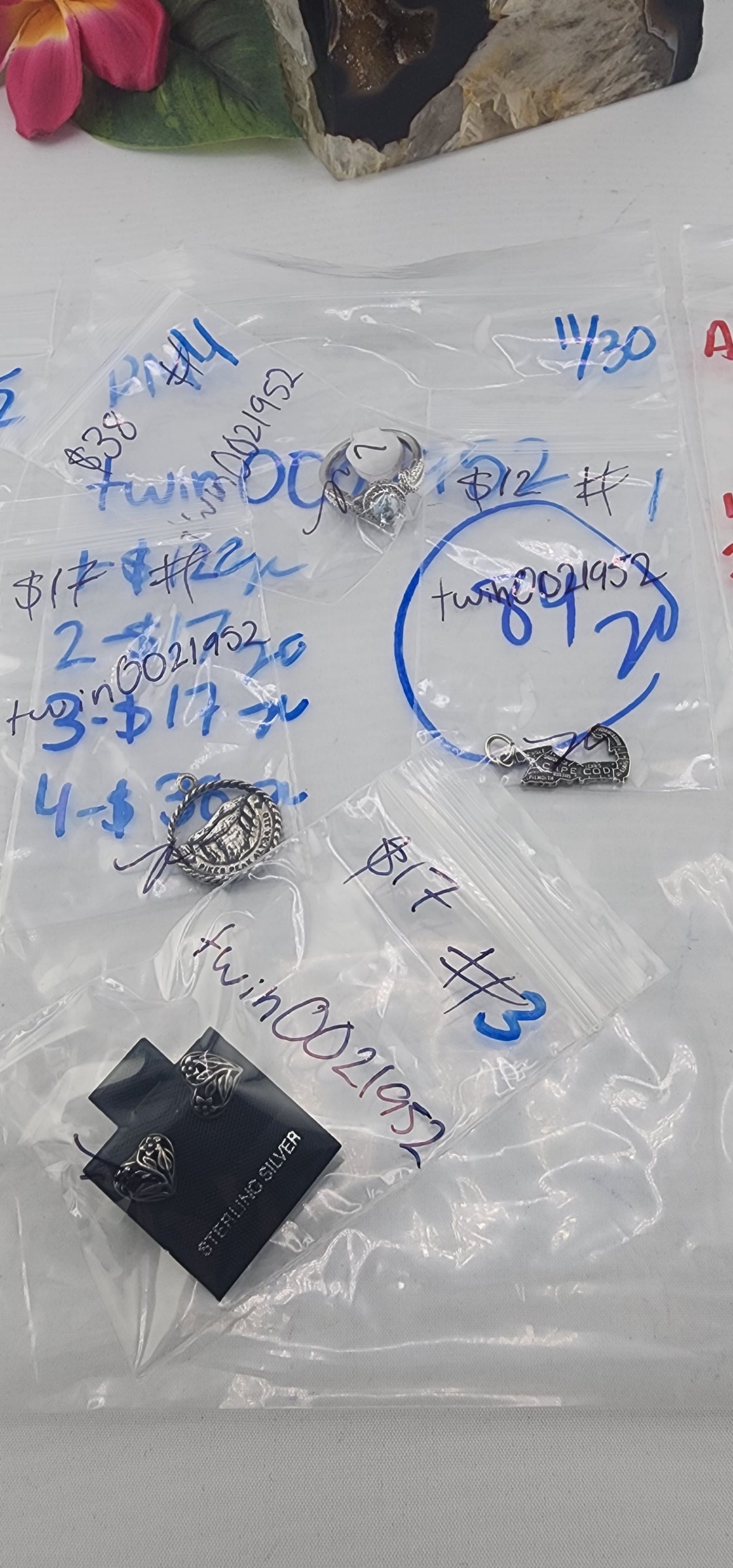 PM SHOW 48HR - RESERVED FOR: twin0021952 - 11/30/2025 tiktok Live Show - 4 Sterling Silver Items