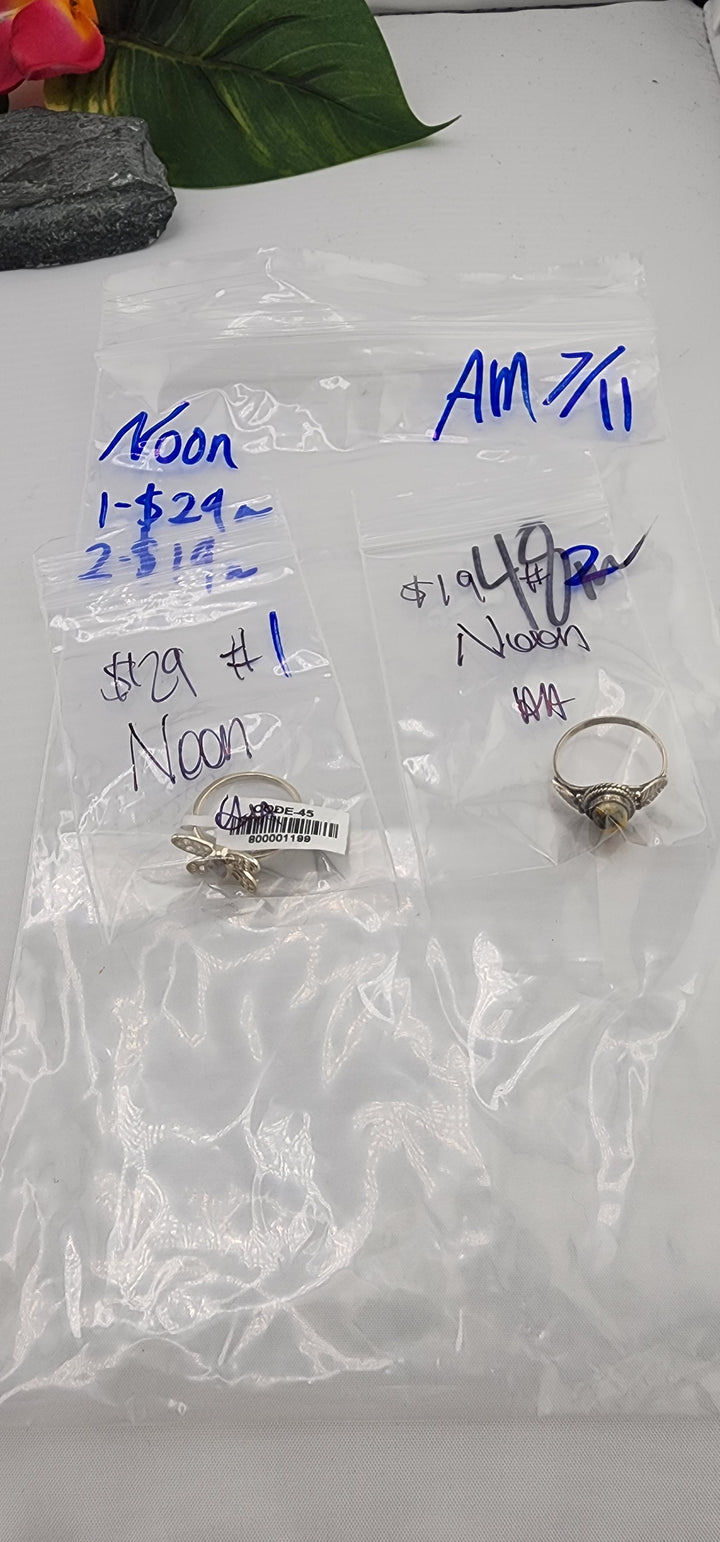 AM SHOW 48HR - RESERVED FOR:  Noon - 7/11/2025 FL tiktok Live Show -  2 Sterling Silver Items