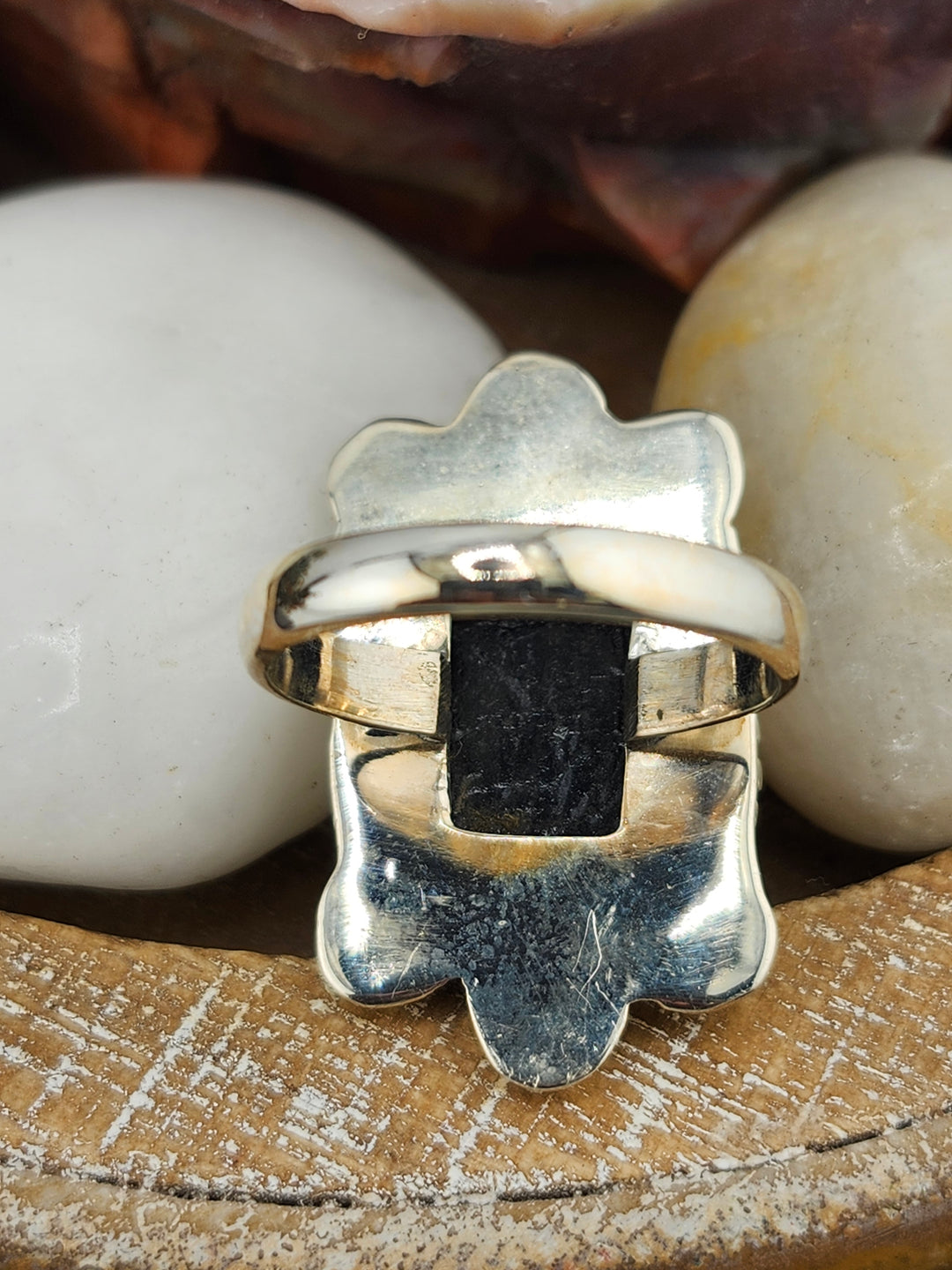 Raw Black Tourmaline 925 Sterling Silver Ring Size 9