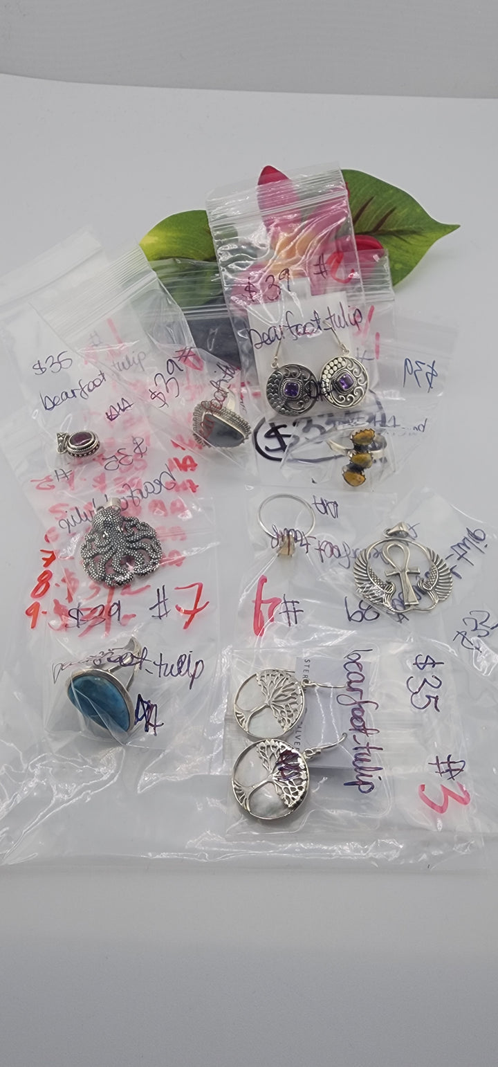 AM SHOW 48HR - RESERVED FOR: bearfoot_tulip - 8/1/2025 FL tiktok Live Show - 9 Sterling Silver Items