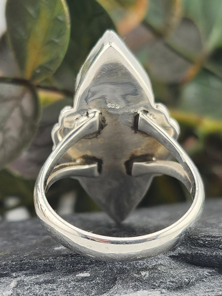 Black Onyx Double Stone and 925 Sterling Silver Ring - Size 10