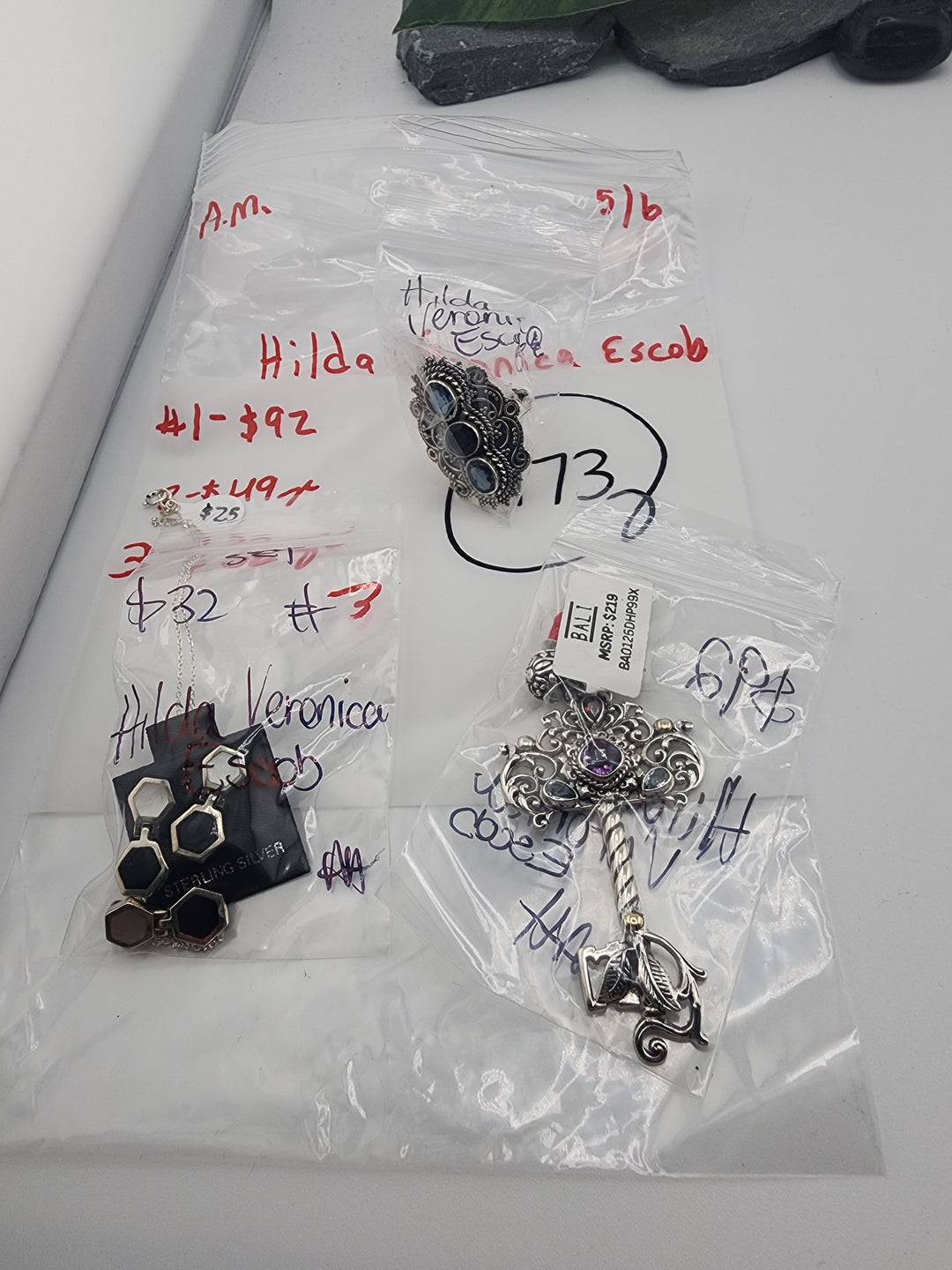 Hilda Veronica Escob - 5/6/26 - 3 925 Sterling Silver Items