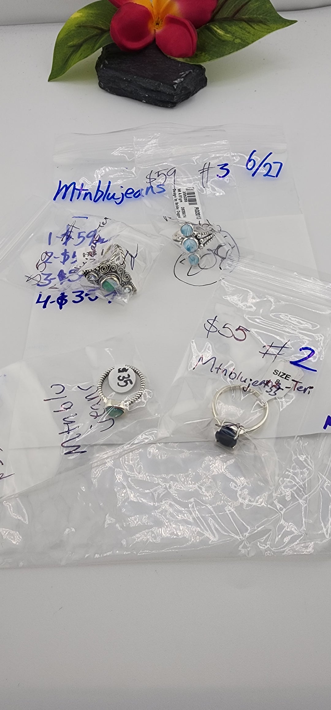 48HR - RESERVED FOR: Mtnblujeans - 6/27/2025 FL tiktok Live Show - 4 Sterling Silver Items