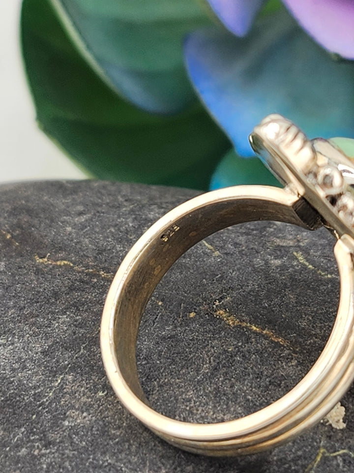 Kingman Turquoise and 925 Sterling Silver Ring - Size 7