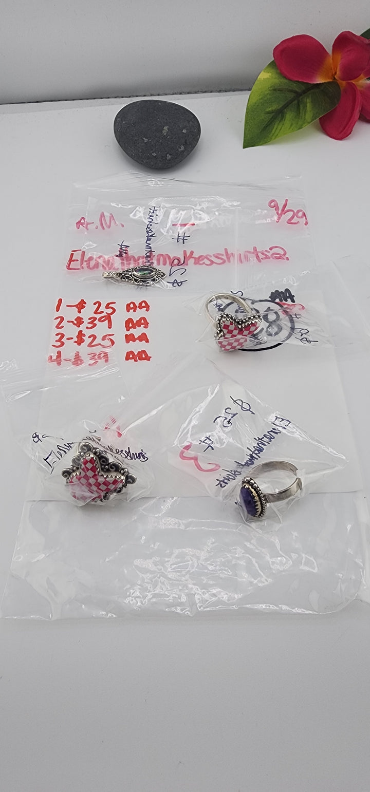 AM SHOW 48HR RESERVED FOR: Elenathatmakesshirts2- 9/29/2025 FL tiktok Live Show -  4 Sterling Silver Items
