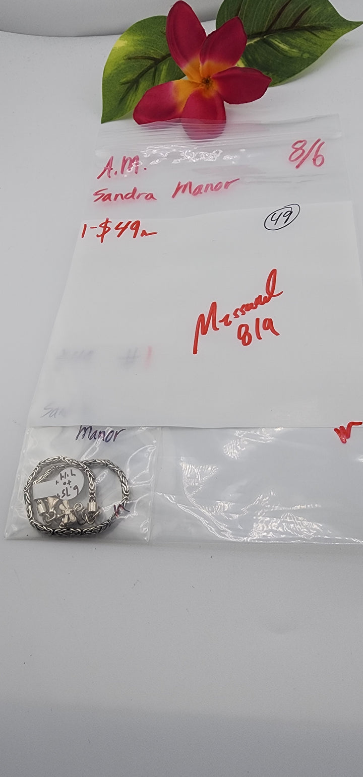 AM SHOW 48HR - RESERVED FOR: Sandra Manor - 8/6/2025 FL tiktok Live Show - 1 Sterling Silver Items