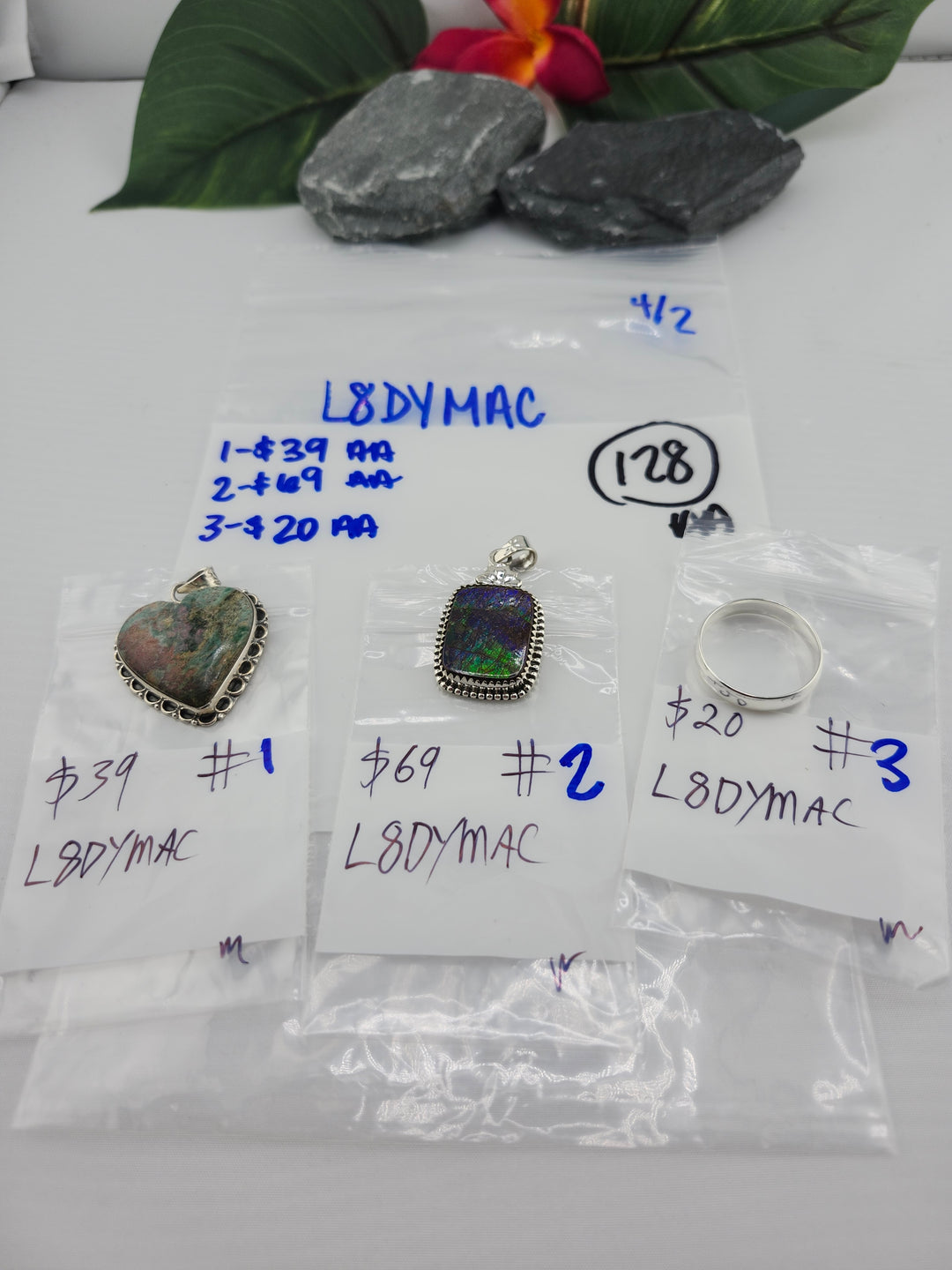 RESERVED FOR: L8DYMAC- 4/2/2025 Tiktok Live Show - 3 Sterling Silver Items