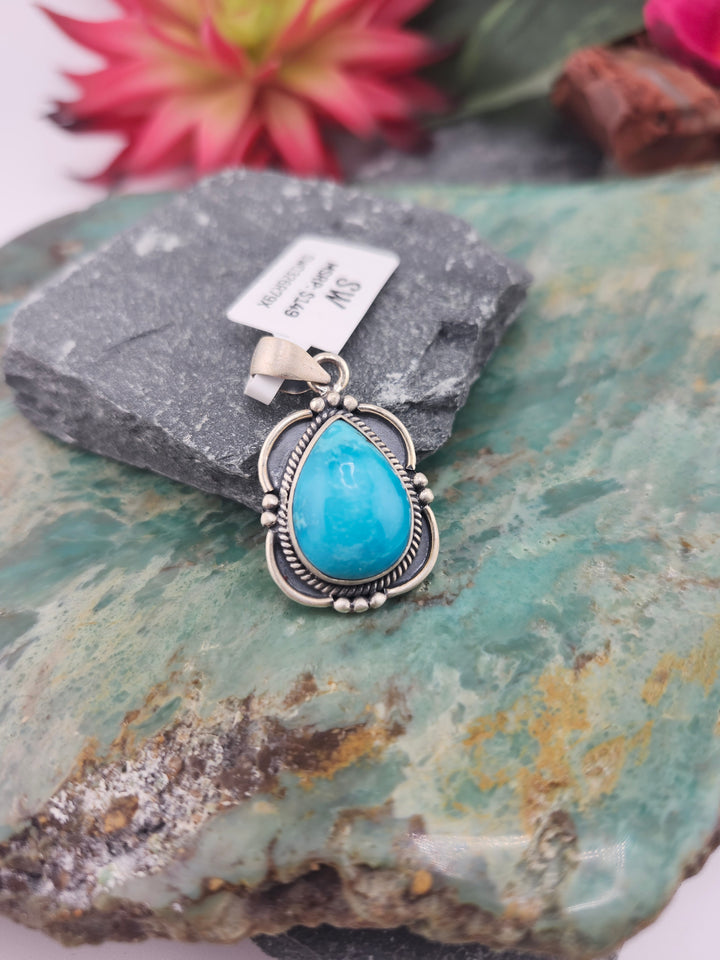 Southwest 925 Sterling Silver White Water Pendant