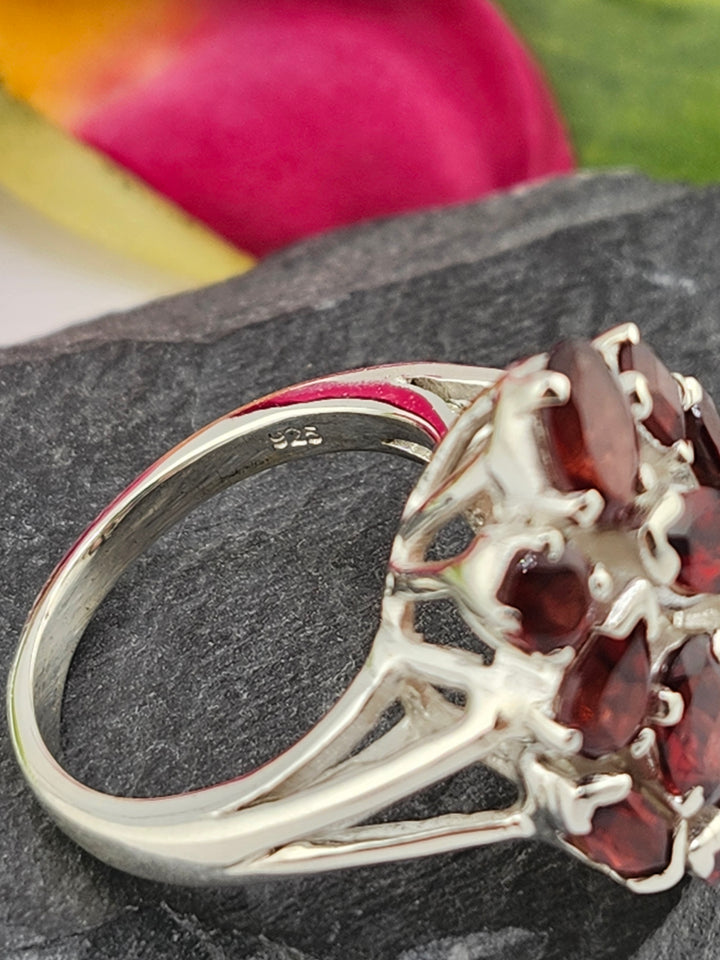 Cluster Garnet Ring Size 10