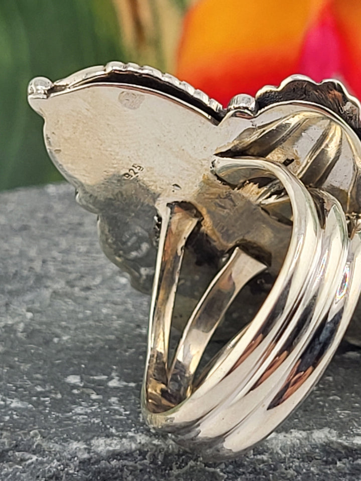 5 stone Ethiopian Opal Cluster Ring Size 8