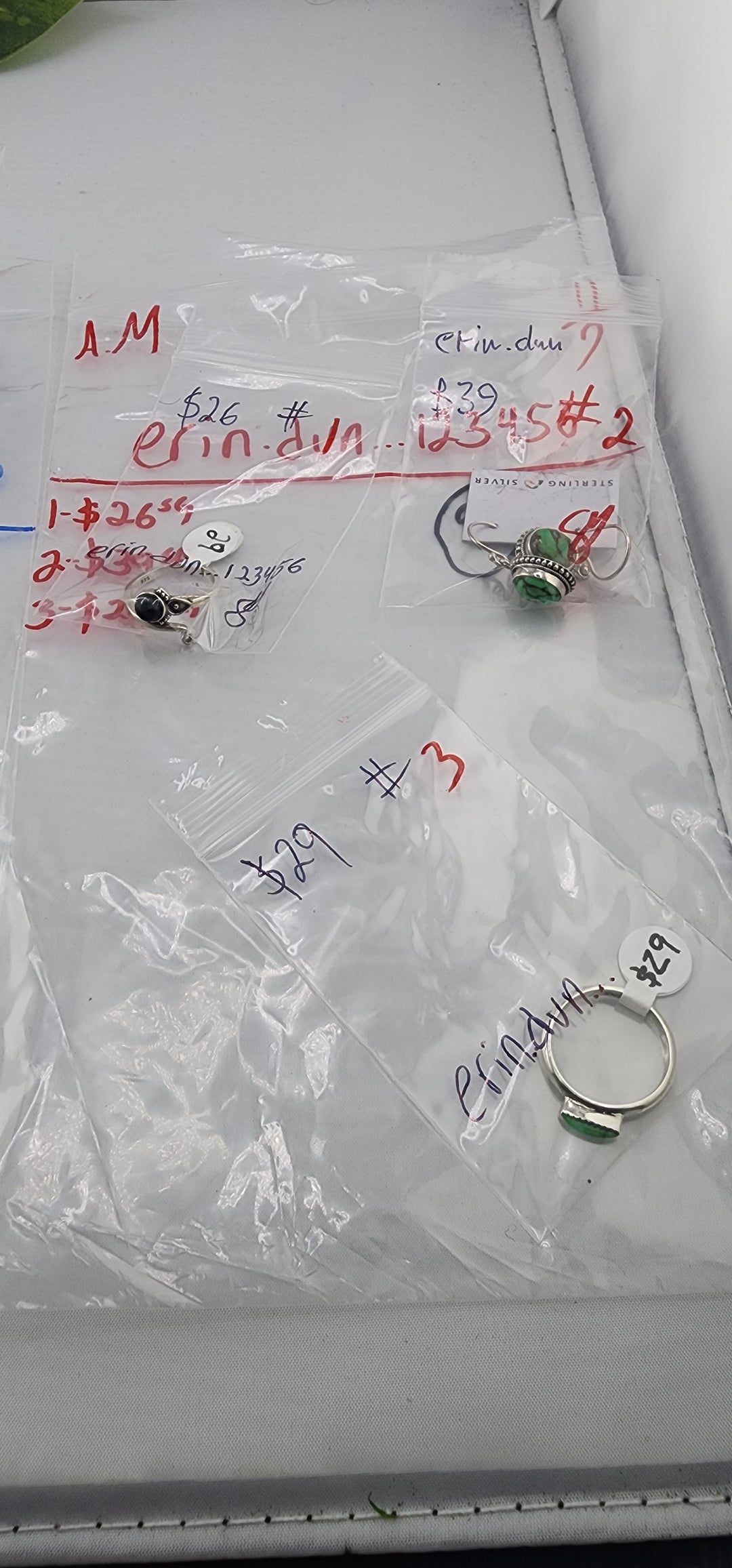 AM SHOW 48HR RESERVED FOR: erin.dun...123456 - 11/7/2025 FL tiktok Live Show - 3 Sterling Silver Items