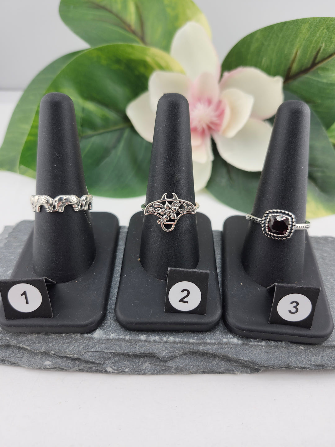 RESERVED FOR:  Flower & Moon Crystals -12/20/2024 - 3 Sterling Silver Items