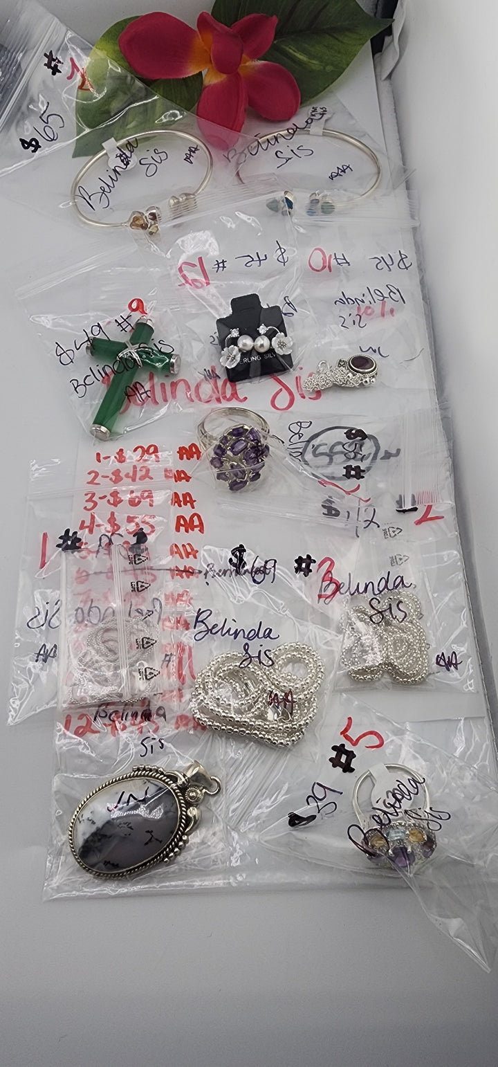 AM SHOW 48HR RESERVED FOR:  Belinda sis- 10/1/2025 FL tiktok Live Show -11 Sterling Silver Items