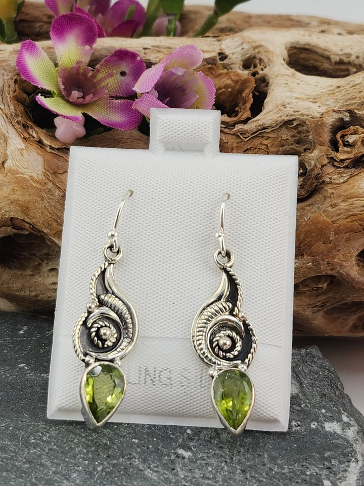 Teardrop Peridot Dangle Earrings
