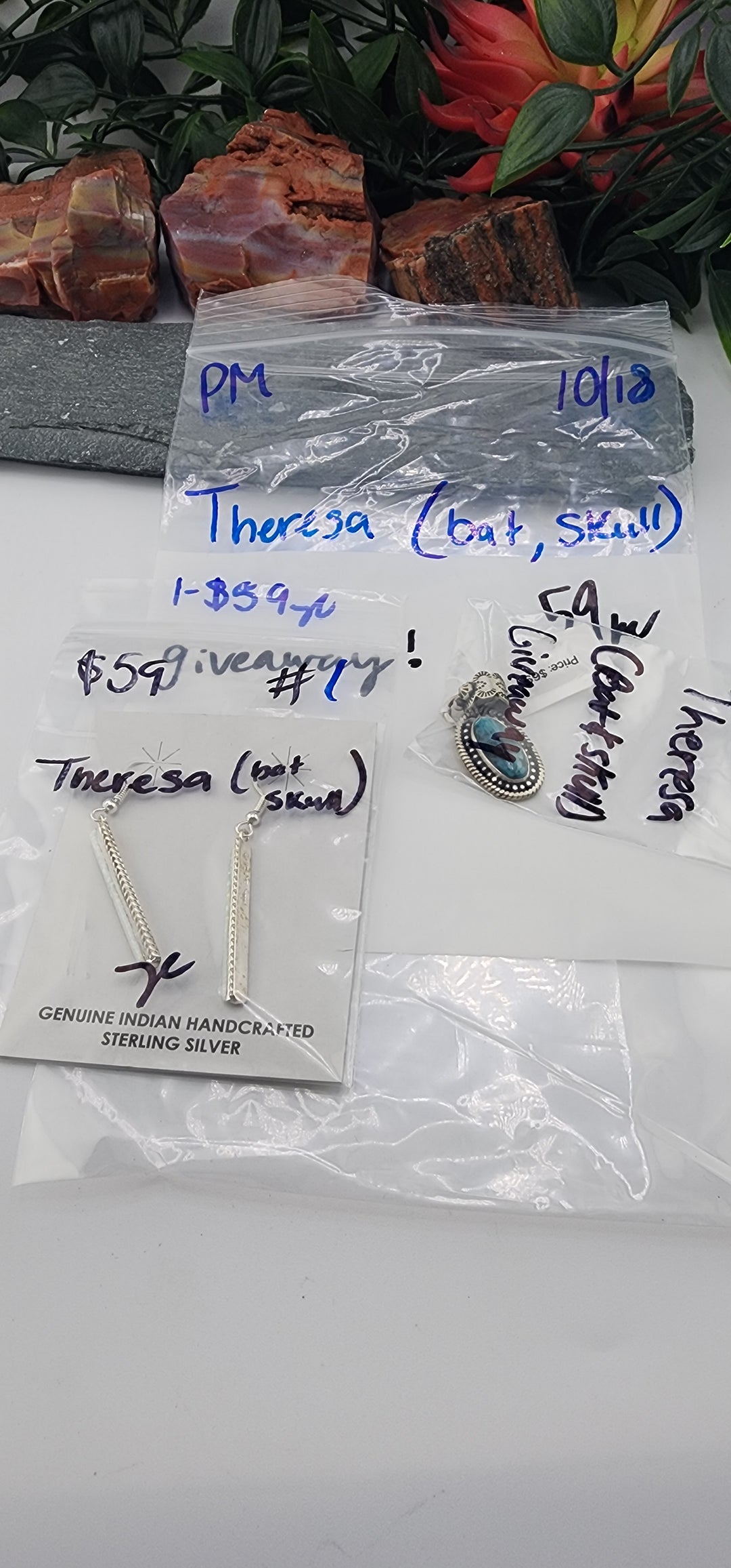 PM SHOW 48HR - RESERVED FOR: Theresa🦇💀  - 10/18/2025 FL tiktok Live Show - 2 Sterling Silver Items
