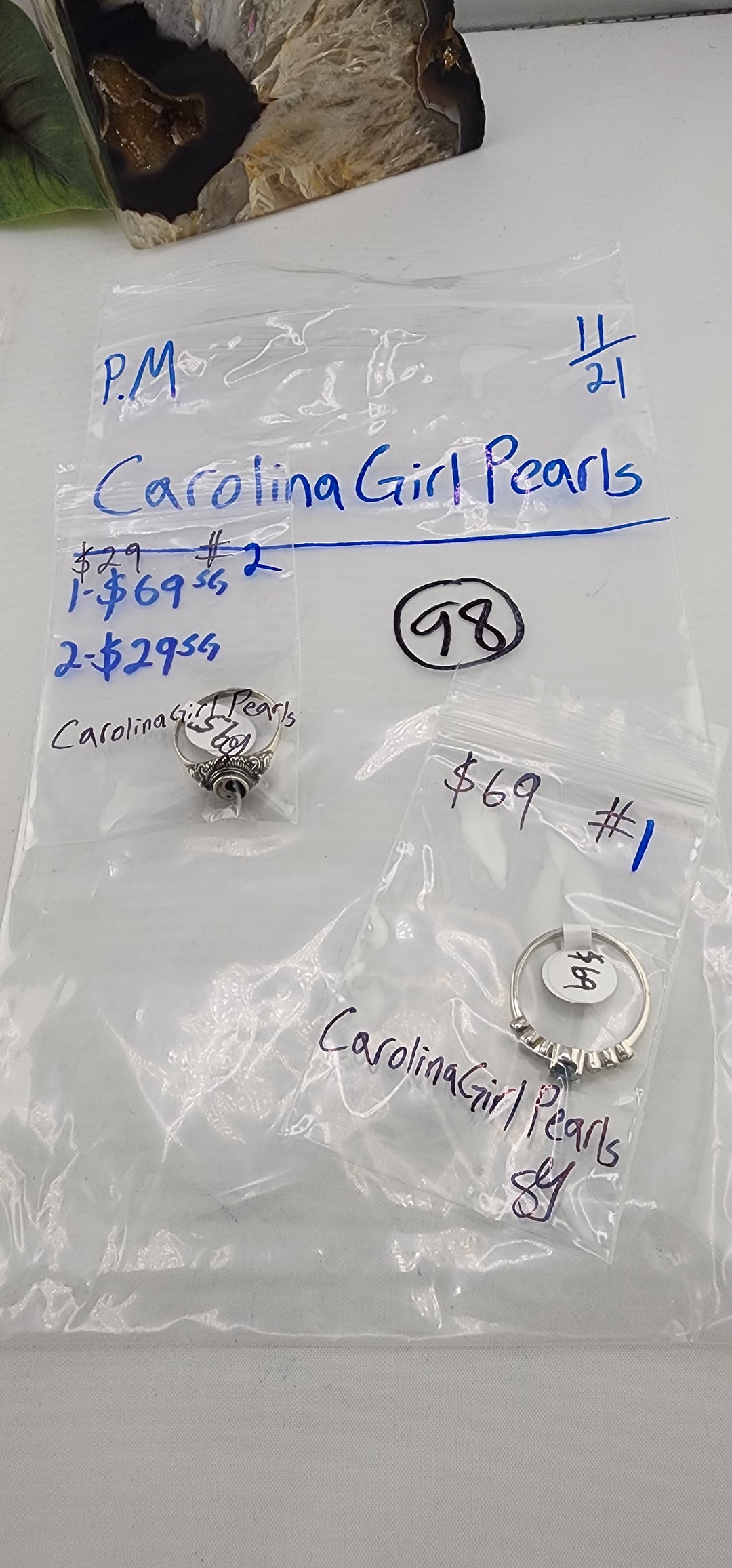 PM SHOW 48HR - RESERVED FOR: CarolinaGirlPearls - 11/21/2025 tiktok Live Show - 2 Sterling Silver Items