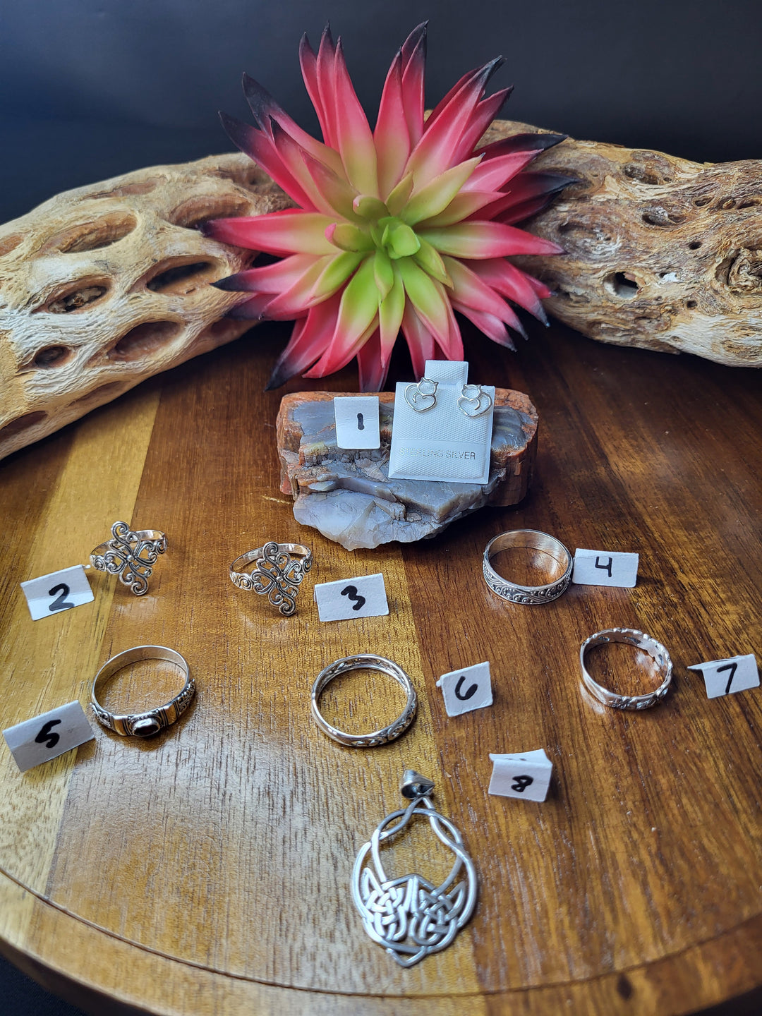 RESERVED FOR: Gina Workman929 8/1/24- 8 Sterling Silver Items