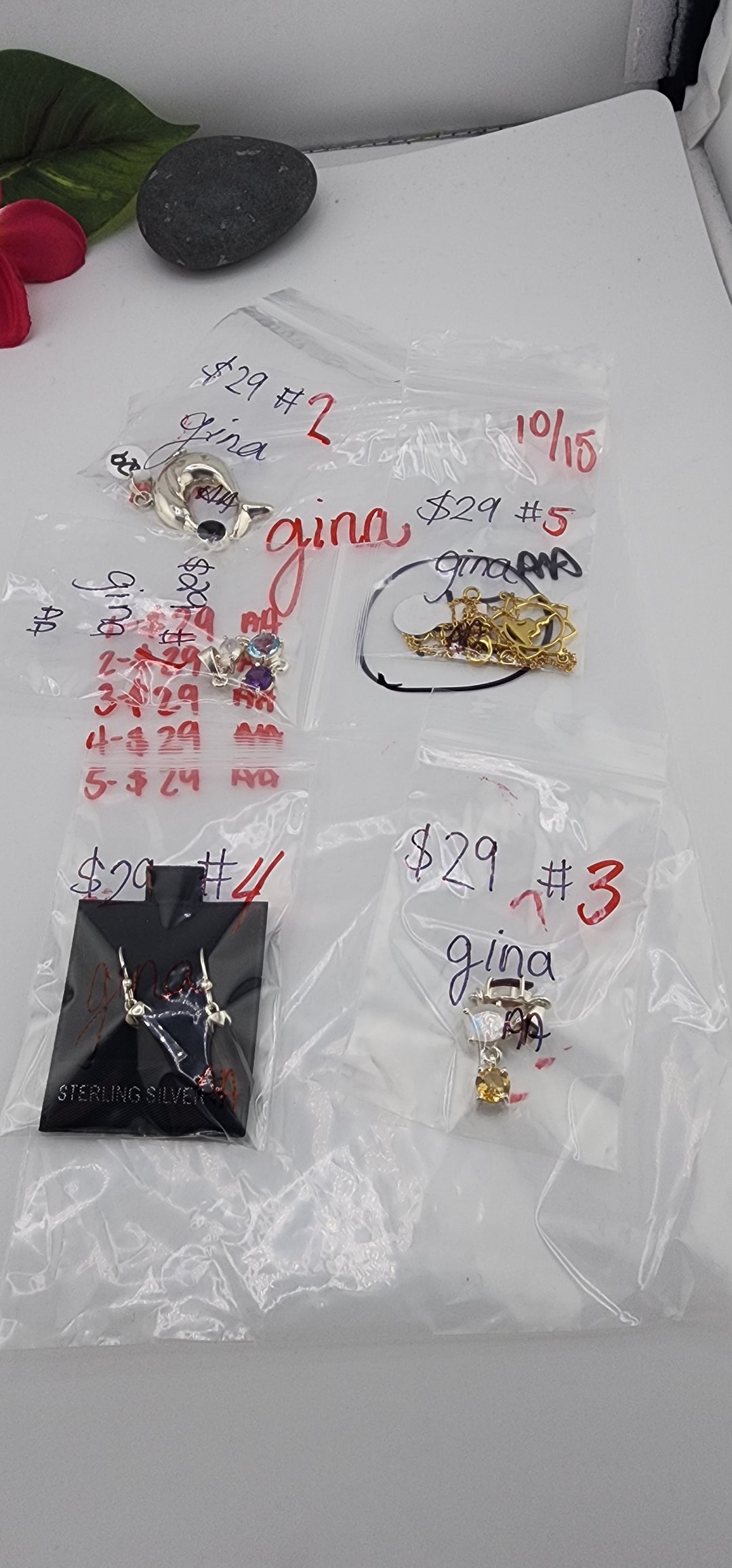 AM SHOW 48HR RESERVED FOR: gina  - 10/15/2025 FL tiktok Live Show - 5 Sterling Silver Items