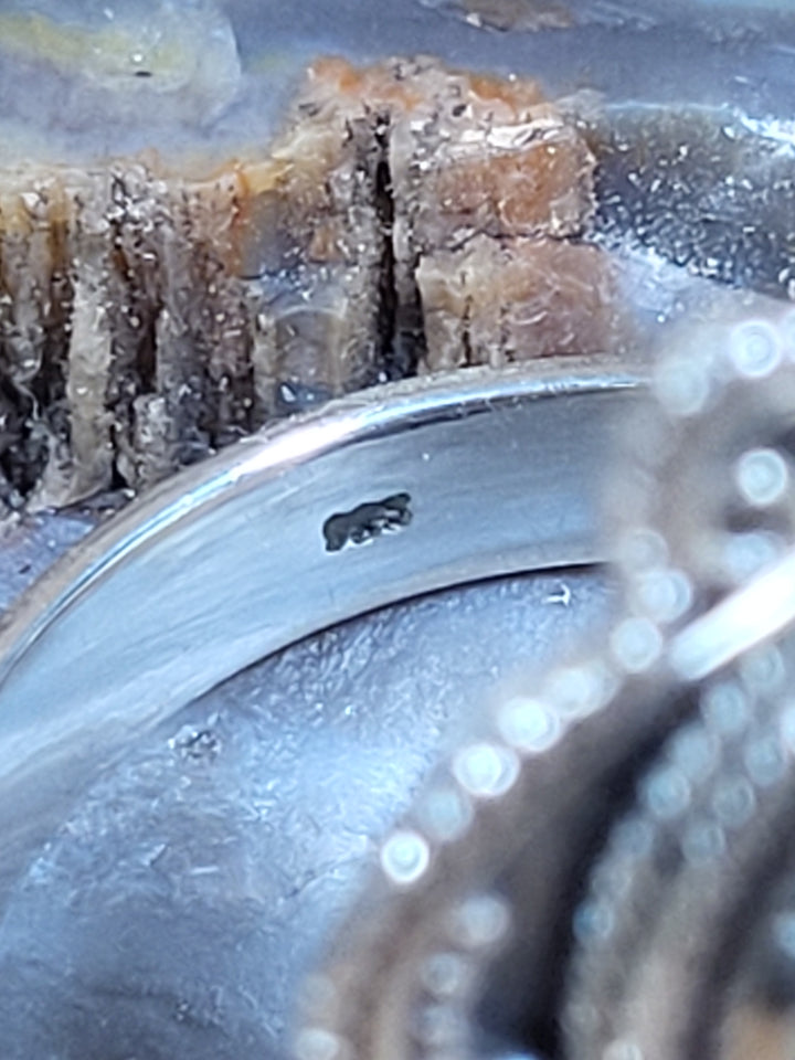 Natural Bumblebee Jasper and Charoite 925 Sterling Silver Triple Stone Ring - Size 9 1/2