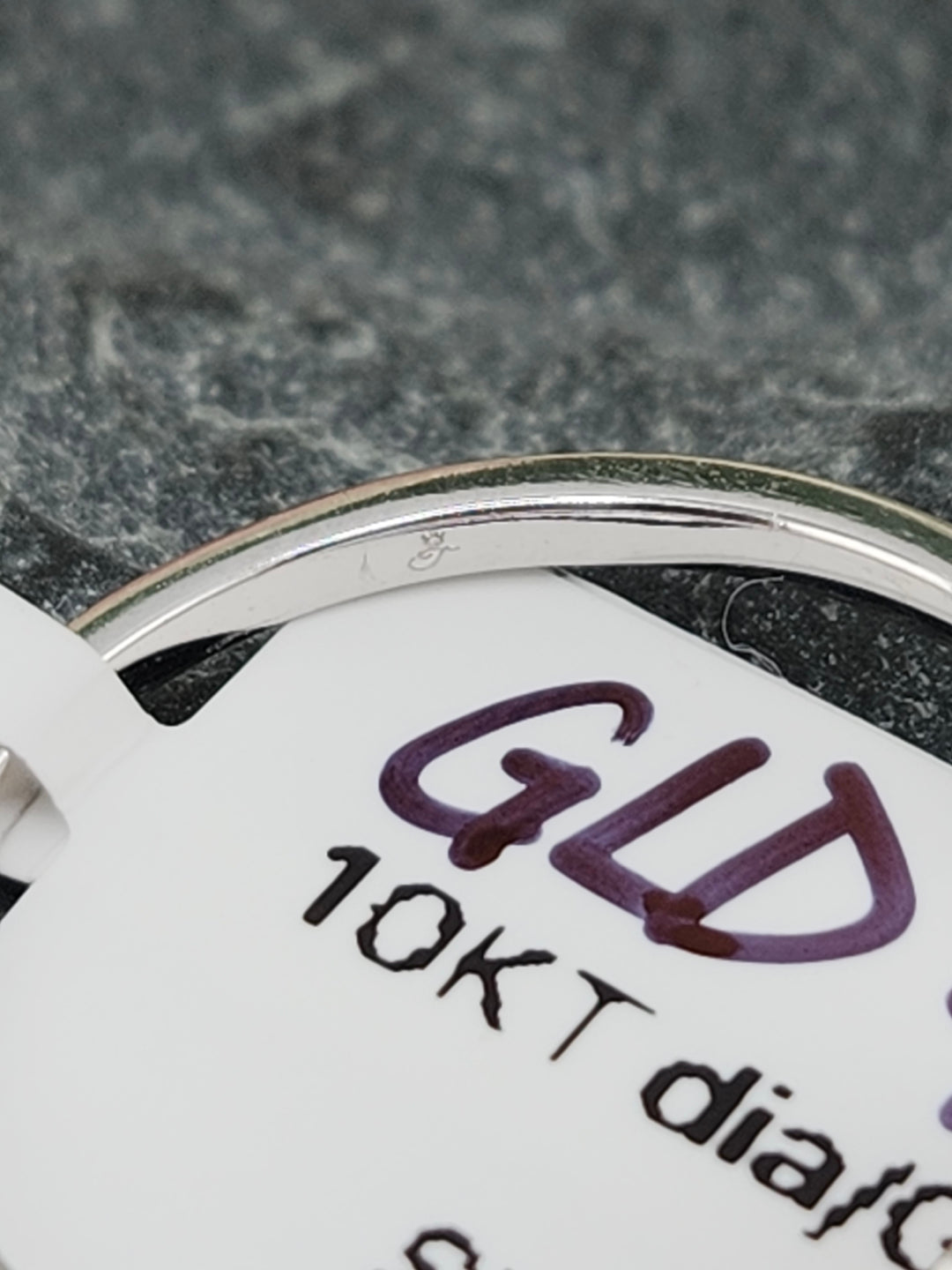 10K White Gold Diamond and Garnet Ring