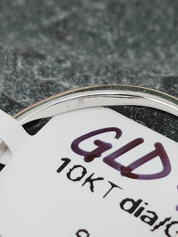 10K White Gold Diamond and Garnet Ring