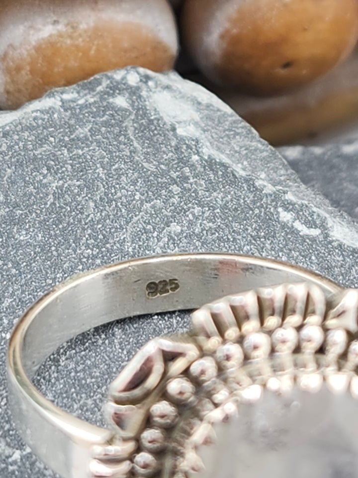 Faceted Moonstone Ring Size 10.5