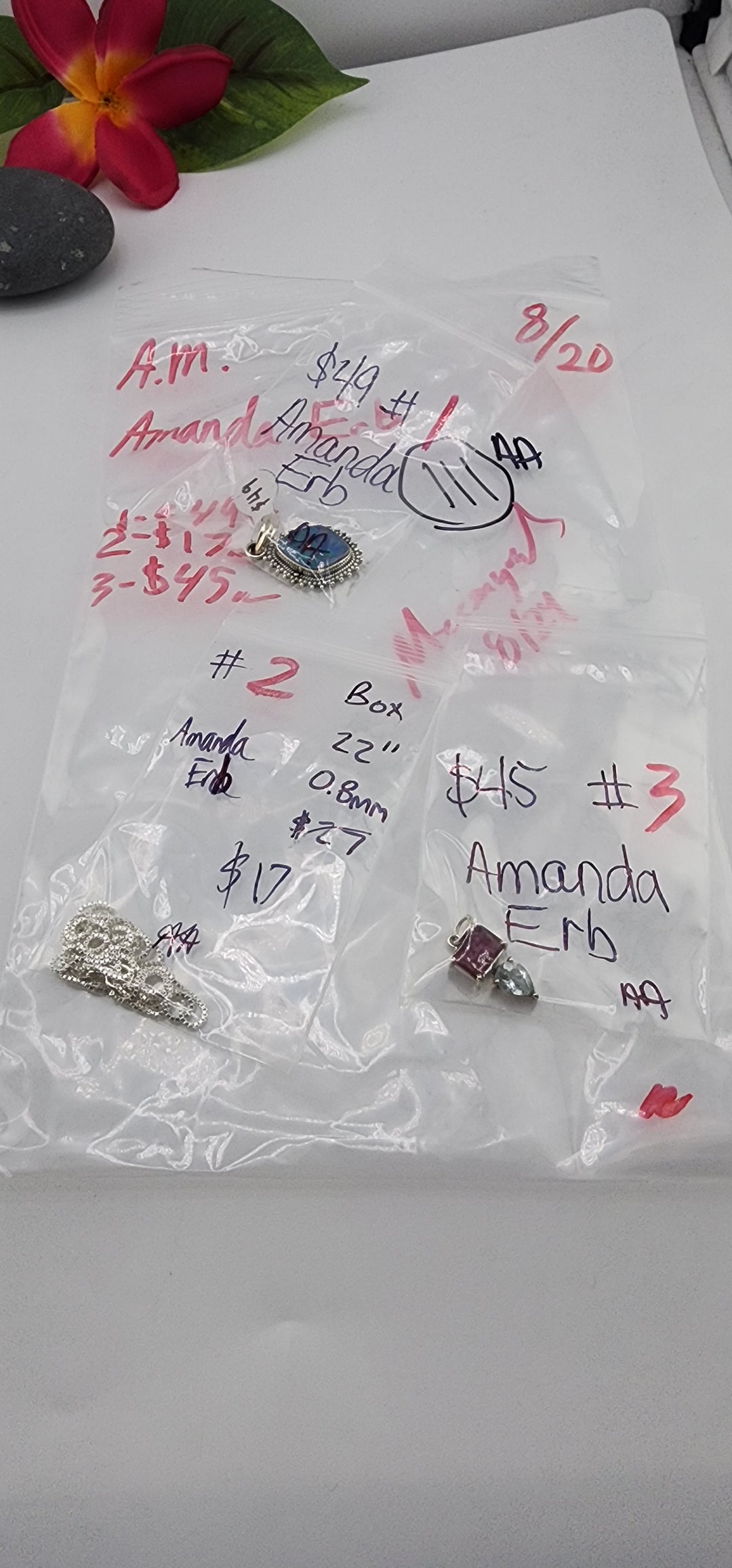 AM SHOW 48HR - RESERVED FOR: Amanda Erb - 8/20/2025 FL tiktok Live Show - 3 Sterling Silver Items