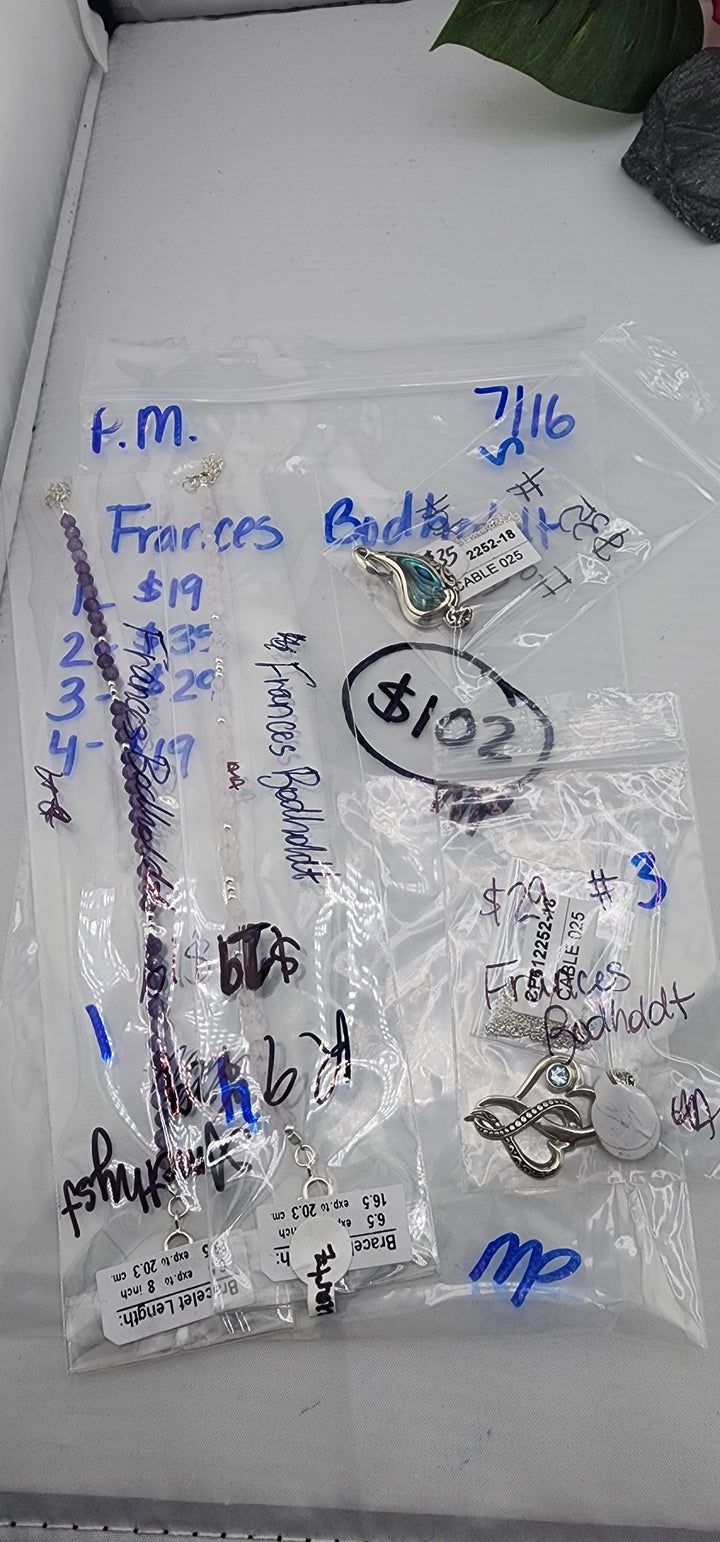 PM SHOW 48HR - RESERVED FOR: Frances Bodholdt  - 7/16/2025 FL tiktok Live Show - 4 Sterling Silver Items